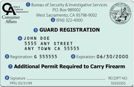 Guard Registration Card